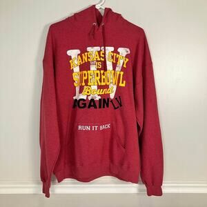 KC Chiefs Super Bowl LV(55) Run it Back Hoodie Sweatshirt Red Size XL